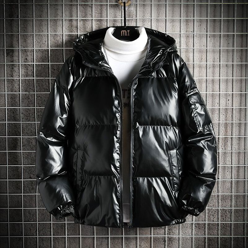 Winter New Reflective Glossy Cotton-padded Clothes Men's Thickened Warm Cotton-padded Clothes Hooded Cotton-padded Clothes Trendy Men_viptrois.com