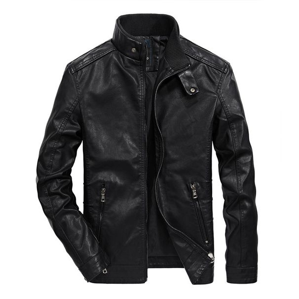 Men's Autumn And Winter Men's Pu Leather Jacket Short Standing Collar Youth Motorcycle Leather Jacket_viptrois.com