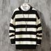 Men's Striped Round Neck Sweater – Soft Acrylic Pullover For Autumn & Winter (White/Yellow/Green/Pink/Blue, M-2XL)_viptrois.com
