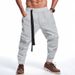 Men's High Street Drop-Crotch Jogger Pants – Waffle Knit Breathable Slim-Fit Tapered Sweatpants (S-XXXL)_viptrois.com
