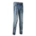 Men's Clothing Street style ink splash graffiti classic retro washed jeans for men One piece of elastic large size jeans for men_viptrois.com