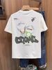 New T-shirt Cartoon Men's Summer Trend Short-sleeved Versatile Pure Cotton Trendy Brand Round Neck Loose Top Half Sleeve_viptrois.com