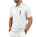 Men's Casual Loose Short Sleeve Shirt Summer Business Zipper Pocket Top Jacquard T-Shirt_viptrois.com