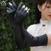 Extra Long Satin Stretch Colorful For Bride Party Cosplay Women's Wedding Dress Gloves_viptrois.com