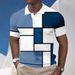 Men's Clothing New Men's Casual Short Sleeved Polo Shirt Top Plaid Waffle_viptrois.com