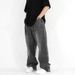 Men's Clothing Retro Washed Smoky Gray Trend Jeans Men's Loose Straight Wide Leg Drape Pants One Piece Dropshipping_viptrois.com