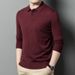 Nordmann Knitted Polo Spring Autumn Middle-aged Dad Men's Loose Casual Solid Color Versatile Top Base Shirt_viptrois.com