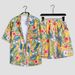 Men's Clothing seaside beach vacation suit men's loose plus size couple trendy short-sleeved floral shirt casual two-piece set_viptrois.com