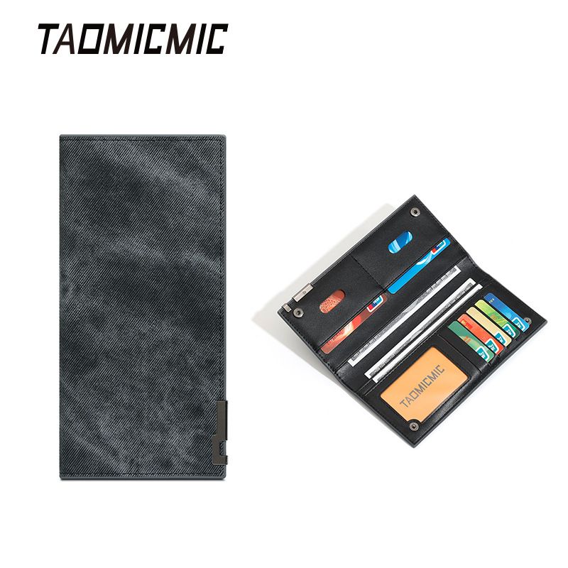 Bifold Wallet Slim Credit Card Wallet Men's Long Wallet Zippered Coin Pocket_viptrois.com