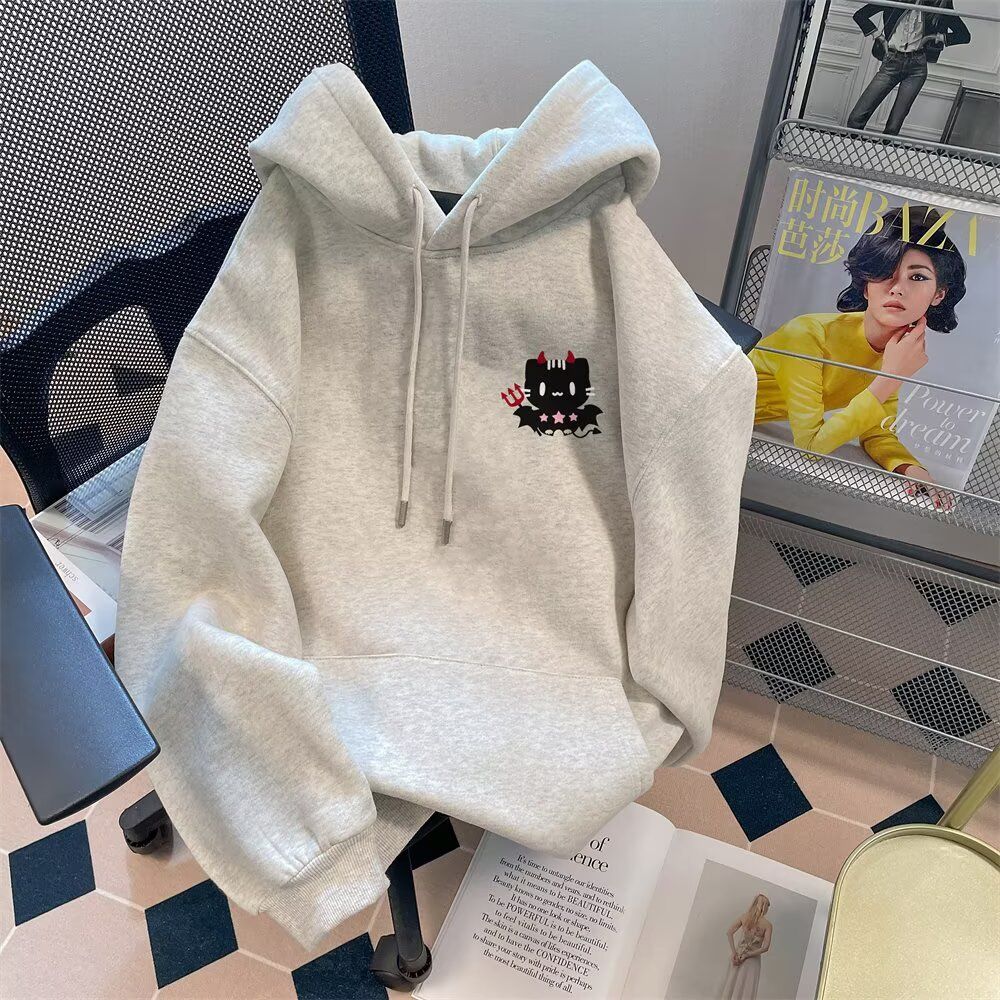 Trendy New Printed Hooded Sweatshirt With Casual And Fashionable Design, Versatile And Loose Top_viptrois.com