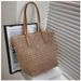 Large Capacity Straw Bag Women New Style Commuter Shoulder Bag Seaside Beach Woven Tote Bag_viptrois.com