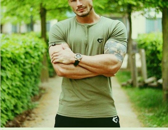 Muscle Brothers Summer New Sports Fitness Round Neck Cotton Short Sleeve Breathable Casual Training Men's T-shirt_viptrois.com