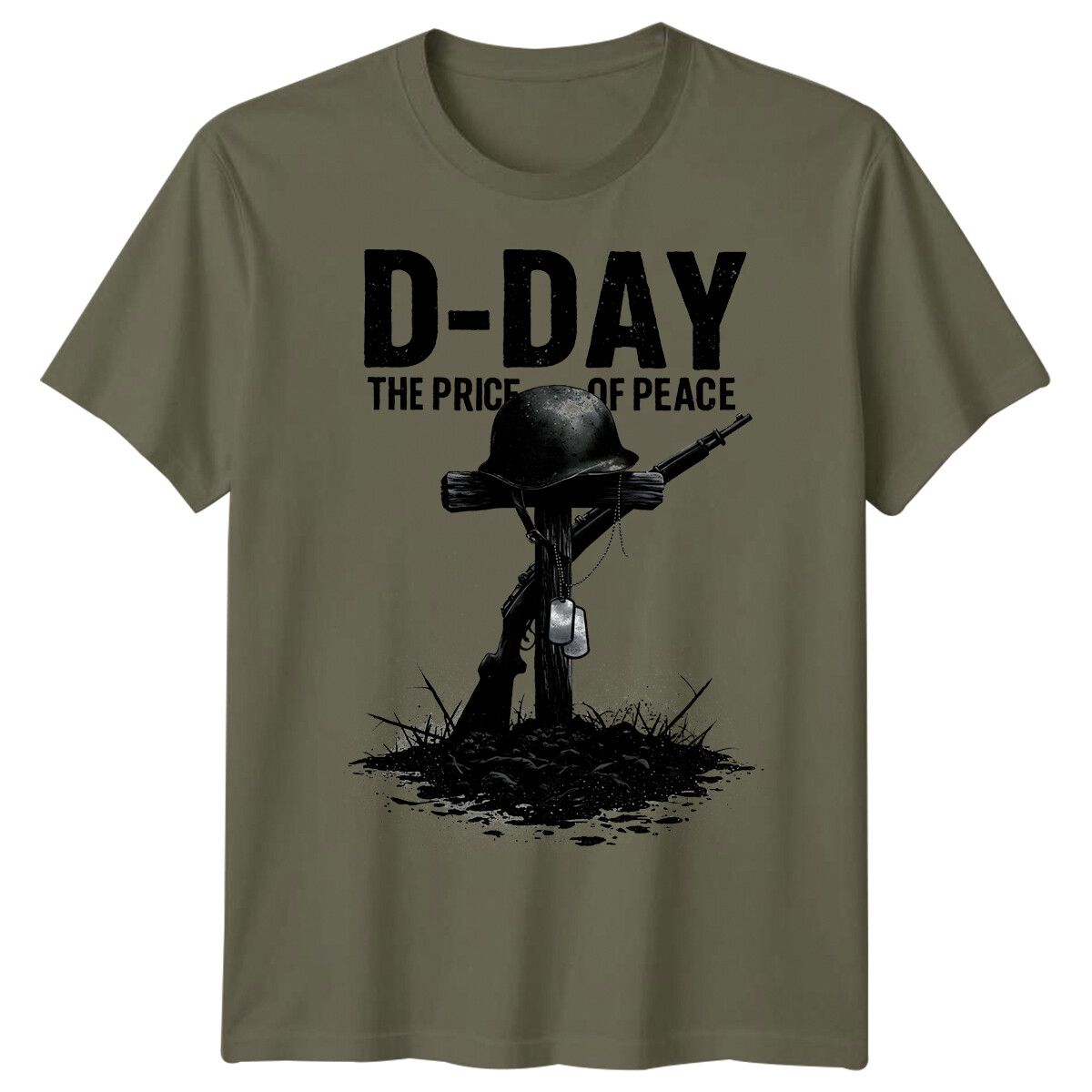 Family Helmet Rifle D-Day 100% Cotton T-shirt Mens Tees Top Tee 1944 World War II Normandy Military #DD_viptrois.com