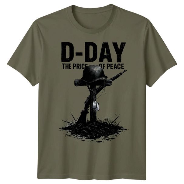 Family Helmet Rifle D-Day 100% Cotton T-shirt Mens Tees Top Tee 1944 World War II Normandy Military #DD_viptrois.com