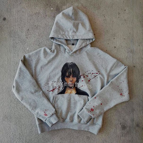Men's & Women's Casual Hooded Sweatshirt With Cartoon Print, Streetwear Style, Comfortable Polyester Blend, Loose Fit, Long Sleeve, Unisex Fashion_viptrois.com