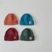 Kids'caps Children's knitted hat autumn and winter new woolen yarn simple solid color letter woolen hat warm pullover hat_viptrois.com