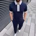 Men's Zipper Polo Shirt & Shorts Set – Stretchable Casual Outfit For Summer (Breathable Two-Piece)_viptrois.com