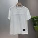 Men's Clothing Summer Pure Cotton Three Dimensional Letter Short Sleeved Textured T Shirt Men's Handsome Loose Bottoming Shirt Steel Print Trendy Half_viptrois.com