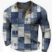 Men's Long-Sleeve Polo Shirt With Striped Digital Print – Breathable Waffle Fabric, Comfort Fit For Casual & Everyday Wear (S-6XL, Multiple Colors)_viptrois.com