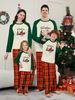 Christmas cottage alphabet plaid Christmas family dress printed homewear pajamas_viptrois.com
