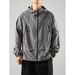 Men's Clothing Stylish Solid Color Hooded Ice Silk Sun Protection Jacket For Men, New Summer Trendy Loose Casual Double Zipper Sun Protection Coat_viptrois.com