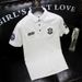 2024 Fashion Trend Casual Versatile Handsome Men's T-shirt Summer New High-end Lapel Trendy Brand Loose Top_viptrois.com