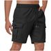 72/5000 Men's Solid Color Drawstring Elastic Waist Multi-pocket Straight Five-inch Pants, Shorts, Work Pants, Casual Pants 2025_viptrois.com