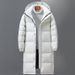 A Long, Knee-length Windproof Hooded Jacket For Young Men In Winter_viptrois.com