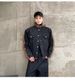 Autumn And Winter Thickened Denim Suit Personalized Patchwork Stand-up Collar Jacket Wide-leg Denim Trousers Two-piece Set_viptrois.com