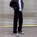High Street Black Jeans For Men Loose Fit Versatile White Wide-Leg Retro Slimming Straight Casual Long Pants_viptrois.com