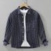 Fresh Long Sleeved Shirt Men's Checkered Fashionable Versatile Artistic Casual Loose Top_viptrois.com