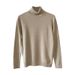 Men's Slim Fit High Neck Solid Color Sweater - Stretch Knit Pullover For Winter & Fall (Black/White/Beige)_viptrois.com