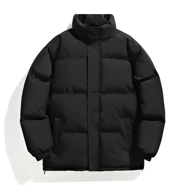 Winter Stand-up Collar Cotton-padded Jackets For Men, Thick And Warm Bread Jackets, Loose And Large-sized Couple Solid-colored Cotton-padded Jackets_viptrois.com