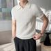 Men's Slim Fit Linen Blend Short Sleeve Polo Shirt - Breathable & Stylish Casual Business Wear For Summer_viptrois.com