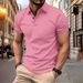 Summer Short Sleeve T Shirts For Men New Solid Color Lapel Polo Shirt Casual Lightweight Streetwear Breathable Fitness Tops_viptrois.com