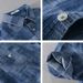 Summer men's workwear denim short-sleeved shirt loose handsome trend simple versatile young men's shirt 715_viptrois.com