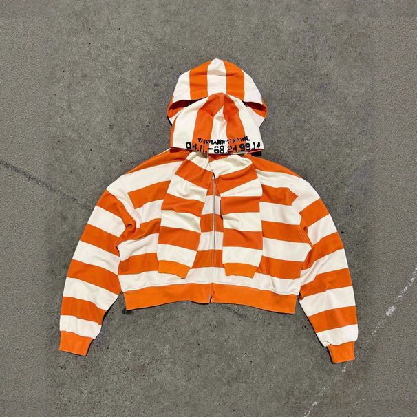 Men's Y2K Color Block Loose Fit Hoodie - Double Layer Zipper Casual Sweatshirt For Streetwear Fashion_viptrois.com