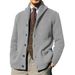 Pulse Foreign Trade Autumn Winter New European American Solid Color Long Sleeve Knitted Cardigan Cross-Border Coat Sweater Men_viptrois.com