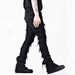 Men's Clothing Retro Tassel Men's Flared Jeans Trendy Men's High Street Slim Patch Denim Trousers_viptrois.com