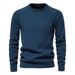 Pure 2024 Autumn Winter New Cotton Sweater Men's Pullover Solid Color Raglan Sleeve Knitwear_viptrois.com