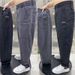 Men's Clothin Large Size Men's Workwear Stretch Jeans Men's Plus Size Fat Multi Pocket Harem Pants Work Safety Pants_viptrois.com
