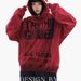 Men's Clothing Distressed Letter Print Hooded Sweatshirt High Street Hip Hop Retro Loose Casual Hoodie_viptrois.com