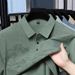 Men's Clothing 2025 Summer New Lapel Short Sleeve T Shirt Loose Men's Fashion Casual Half Sleeve T Shirt Ice Silk Polo Shirt Men's T_viptrois.com