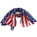 American Flag Pattern Stars And Stripes Extended Chiffon Shawl For Women Sailor Dance Silk Scarf_viptrois.com