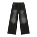 Men's Clothing Autumn New Arrivals Retro Multicolor Distressed White Wide Leg Straight Jeans Trend_viptrois.com