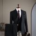 Men's Clothing Premium Double-Breasted Striped Suit Set - Formal & Casual Wedding Tuxedo, Business Blazer With Vest Options (Brown, Navy, Black)_viptrois.com