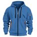Cross-Border European And American New Men's Full-Zip Hooded Jacquard Cardigan Jacket With Pocket Decoration Sports_viptrois.com