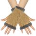 Unisex Fleece thickened half-finger gloves Warm short wrist cuff Knitted wool cuff furry gloves_viptrois.com