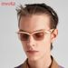 New Cross Mirror Sunglasses Square Frame Sunglasses Men And Women Special Shaped Half Frame Eyebrows Personality Sunglasses_viptrois.com