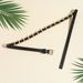 Minimalist women's metal belt woven PU splicing belt, punk style versatile, minimalist chain waist decoration_viptrois.com